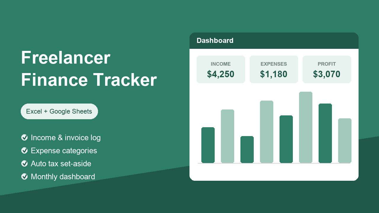 Freelancer Finance Tracker spreadsheet preview